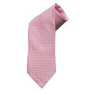 Arcuri Neck Tie Pink 100% Silk Woven Polka Dot Handmade 65 x 3.5